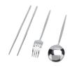 Portable Cutlery Set Stainless Steel Tableware Anti Corrosion Non Slip Anti Fading Chopsticks Spoon for Outdoor
