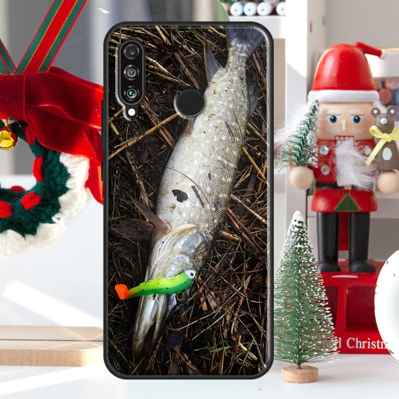 Pike Fish Fishing Bait For Huawei Nova 12i 11i 8i 12s Y73 Y72 Y61 Y91 Y90 Y70 Y60 9 10 SE P60 Pro P30 P40 Lite Case