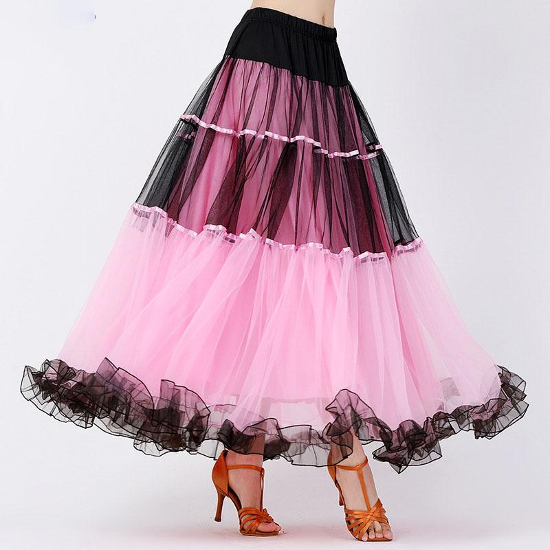 Womens Dance Skirt Costume Elastic Waistband Big Swing Adult Dance Wear dance Skirt