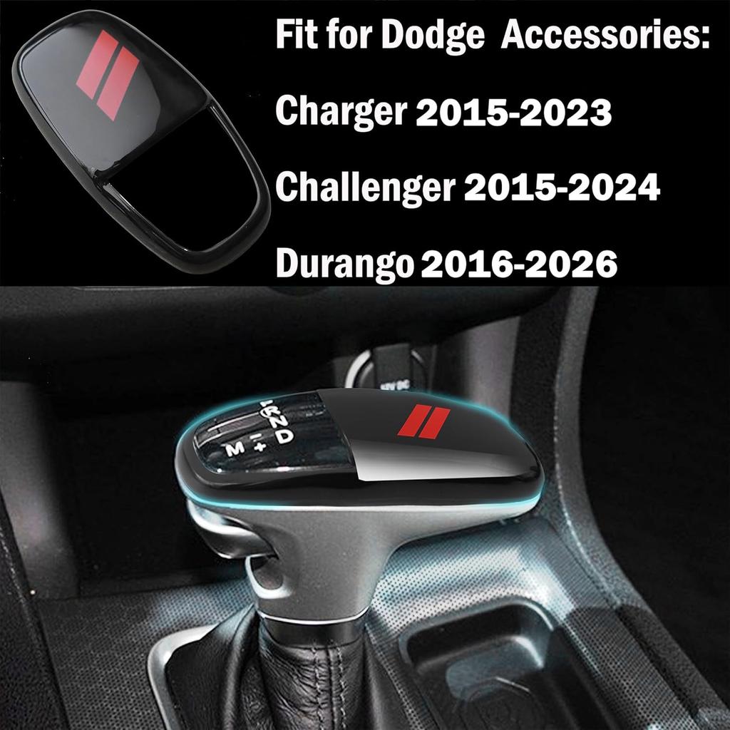 SENSHINE Gear Shift Knob Head Cover for Dodge Charger Accessories 2015- Challenger 2015-2024 Durango 2016-2025 2026 ABS Interior Shell Ert Decoration