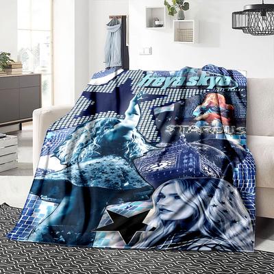1Pc Starry Night Fashion Show Blanket Soft Throw Blanket For Home Bedroom Bed Sofa Travel Office Solid Christmas Blanket
