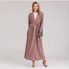 Muslim Long Sleeve Embroidered Nail Bead Robe Cardigan Dress