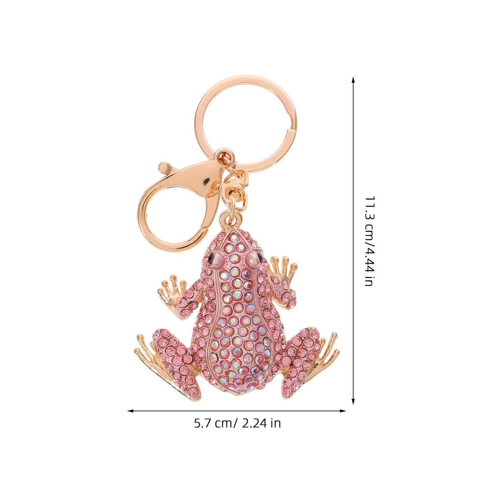 [iplusmile] Frog Keychain with Rhinestones, Sparkling Bag Charm, Frog Key Ring, Animal Key Ornament, Stylish, Lucky Charm, Gift for Women