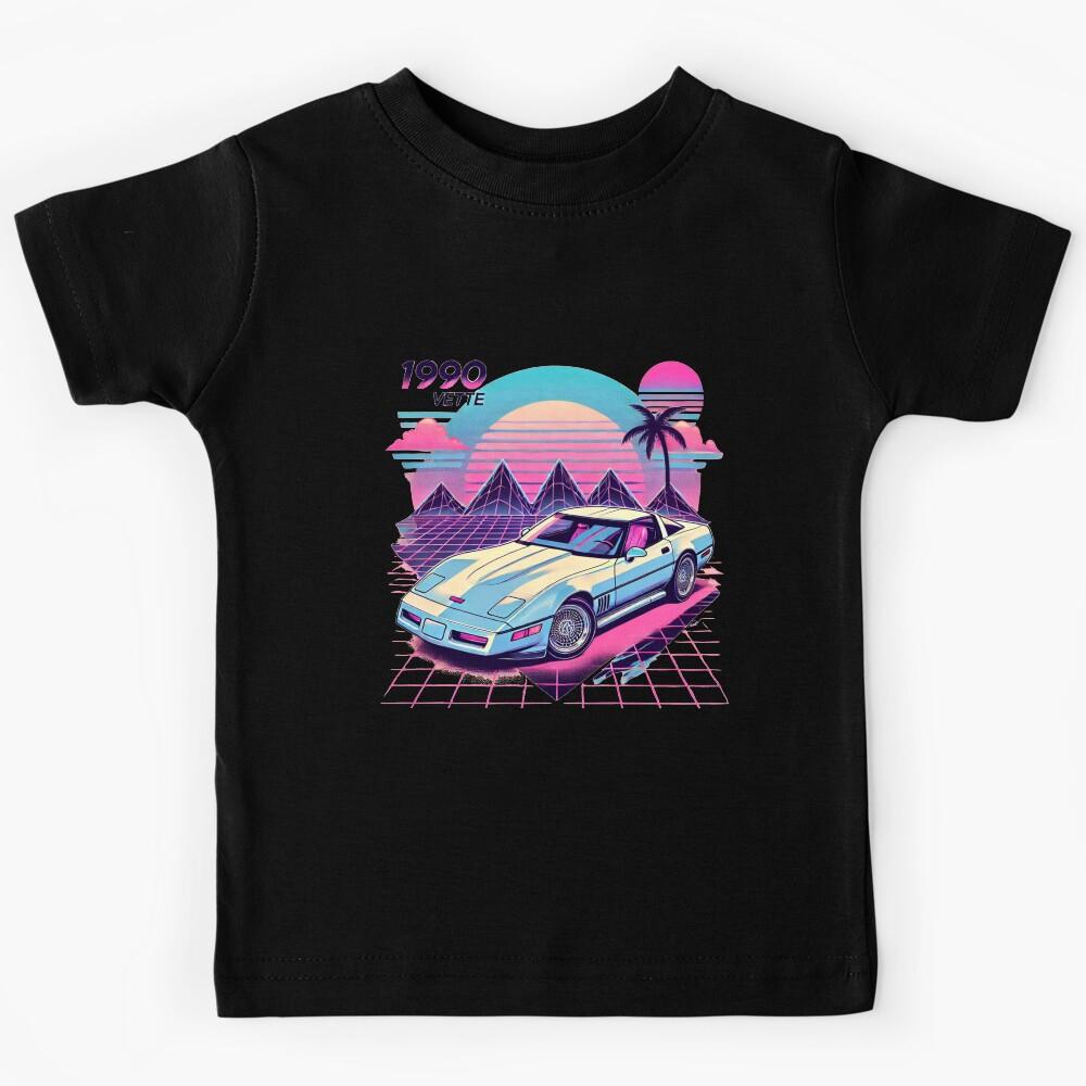 1990 Corvette C4 Vaporwave Retro Synth Art Kids T-Shirt 150
