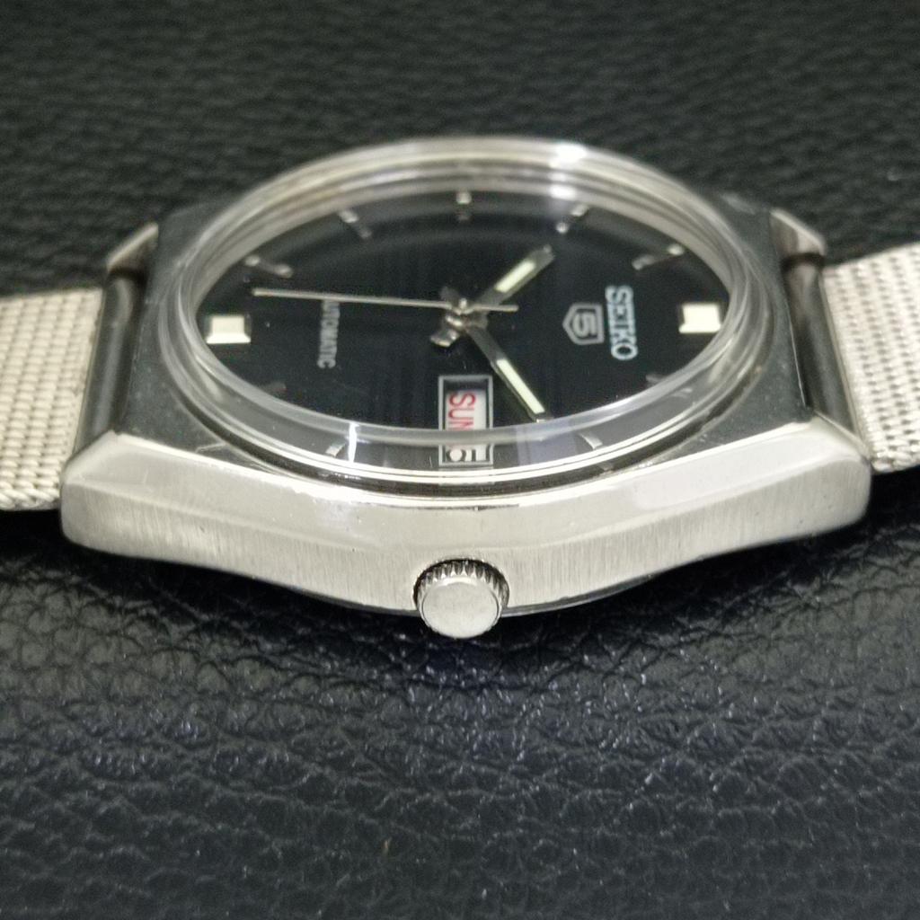 VINTAGE SEIKO 5 AUTOMATIC 6309A JAPAN MENS BLACK COLOR DIAL WATCH a701651-5 R206c-a701651