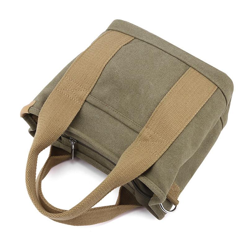Minimalist Canvas Tote Bag With Zipper Pocket For Daily Use