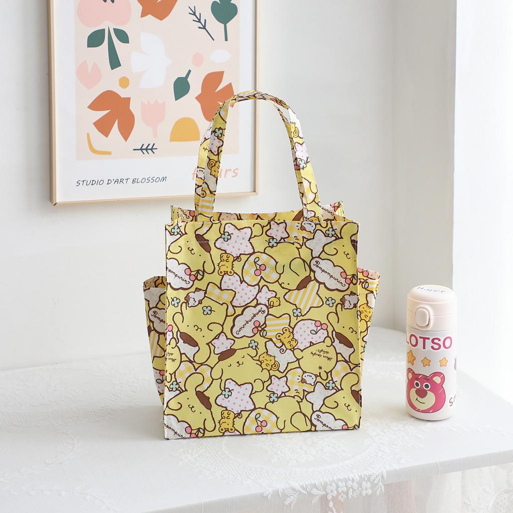 Cartoon Bento Box Bag With Side Pocket Oxford Fabric Multiuse For Kids And Teens