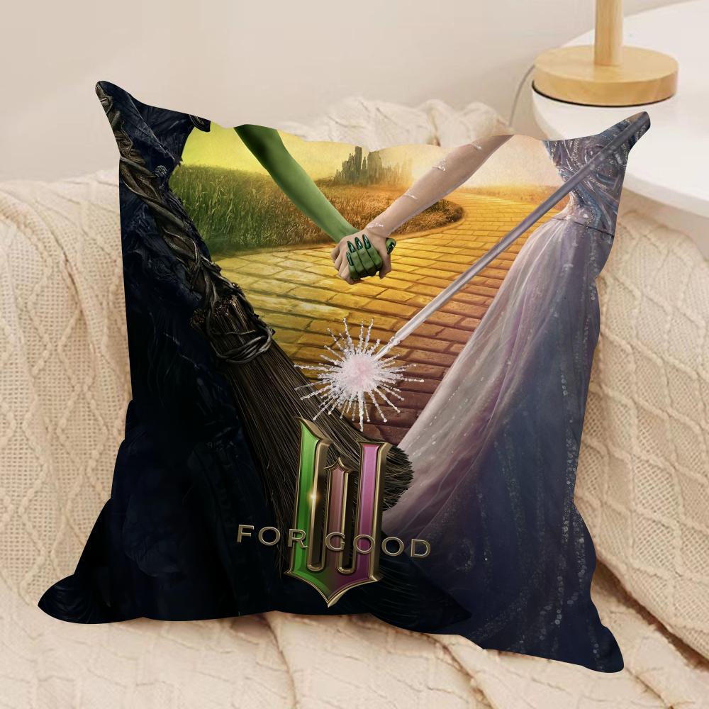 W-Wicked Part One Cushion Cover Silky Short Plush Invisible Zipper Dustproof Sofa Pillow Case For Home Decor