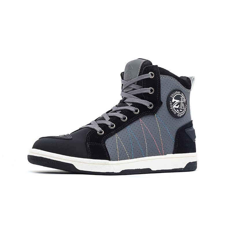 Four Season Motorcycle Riding Boots: Breathable, Anti-Fall, Road Racing & Parkour Shoes