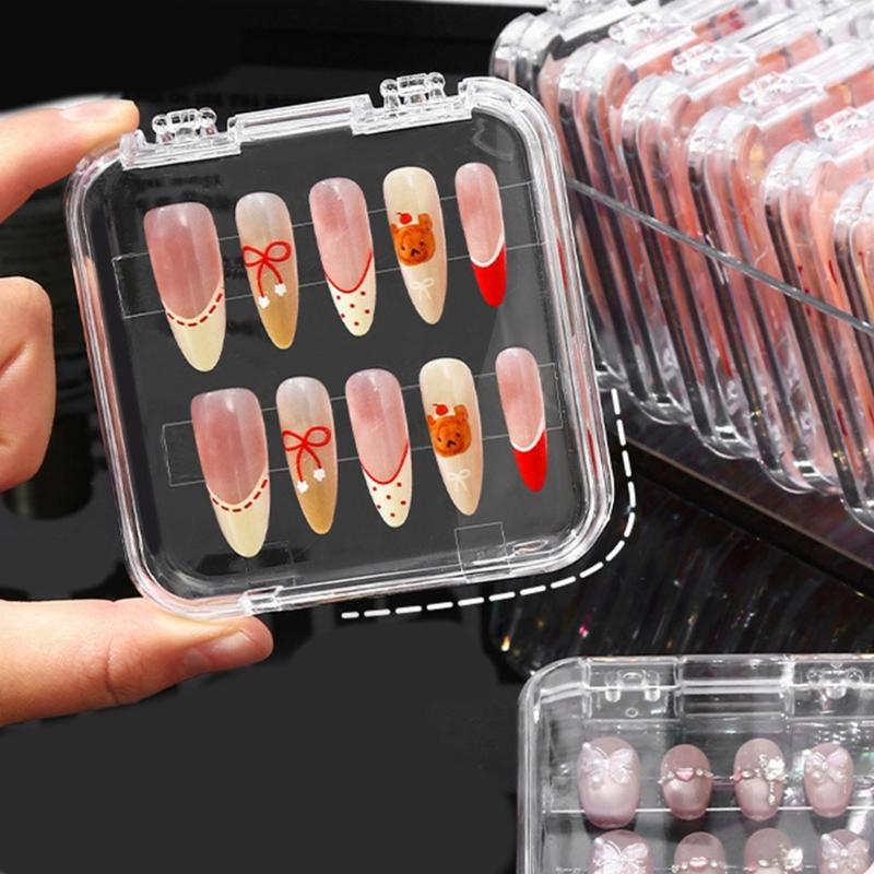 10 Stück Transparente Aufdrücknägel Organizer-Box für Nagelkunst-Business und Salon-Aufbewahrung Falsche Nägel Display Acrylbox