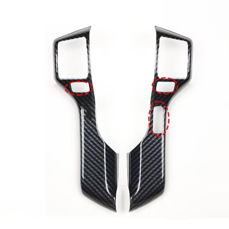 For TOYOTA 4Runner 4 Runner 2010-  CarbonFiber Steering Wheel Trim Direction Control Button Frame Cover Styling Accessories