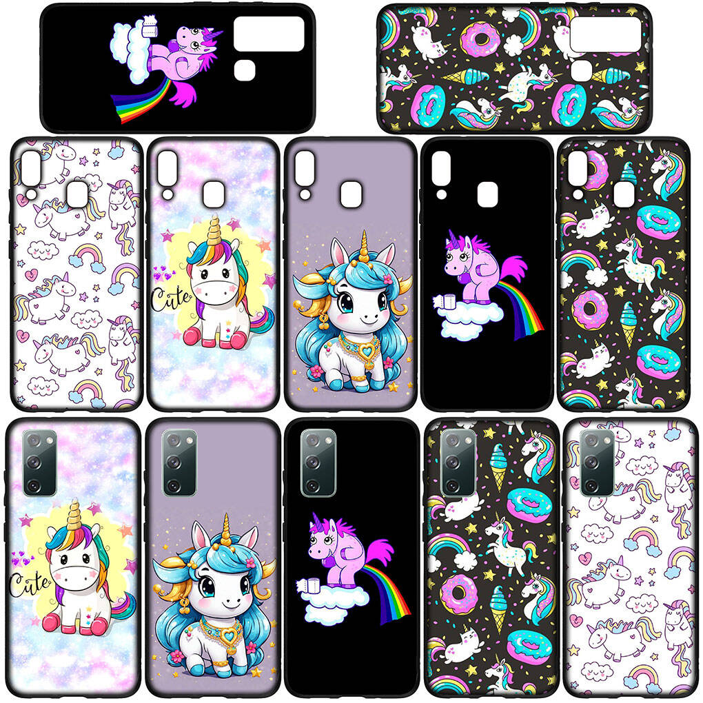 for iPhone 17 16 15 Xiaomi Poco F7 F8 X7 X6 C85 C75 C71 M8 Redmi Note 14 13 12 11 Pro Max 14C 13C 15C A3 A4 Phone Case Unicorn Colorful Rainbow Horse