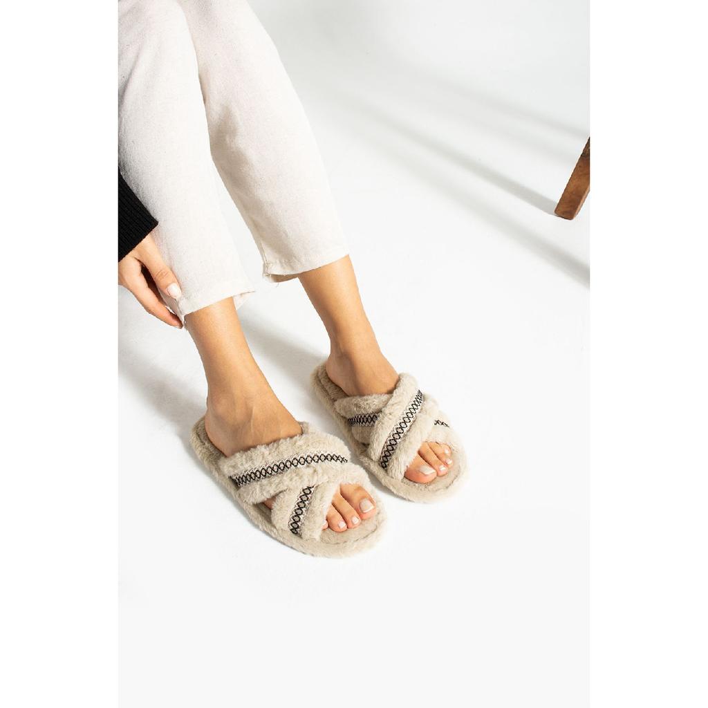 Women's House Slippers With Cross Bands, Eva Sole Slippers For Guest Dowry