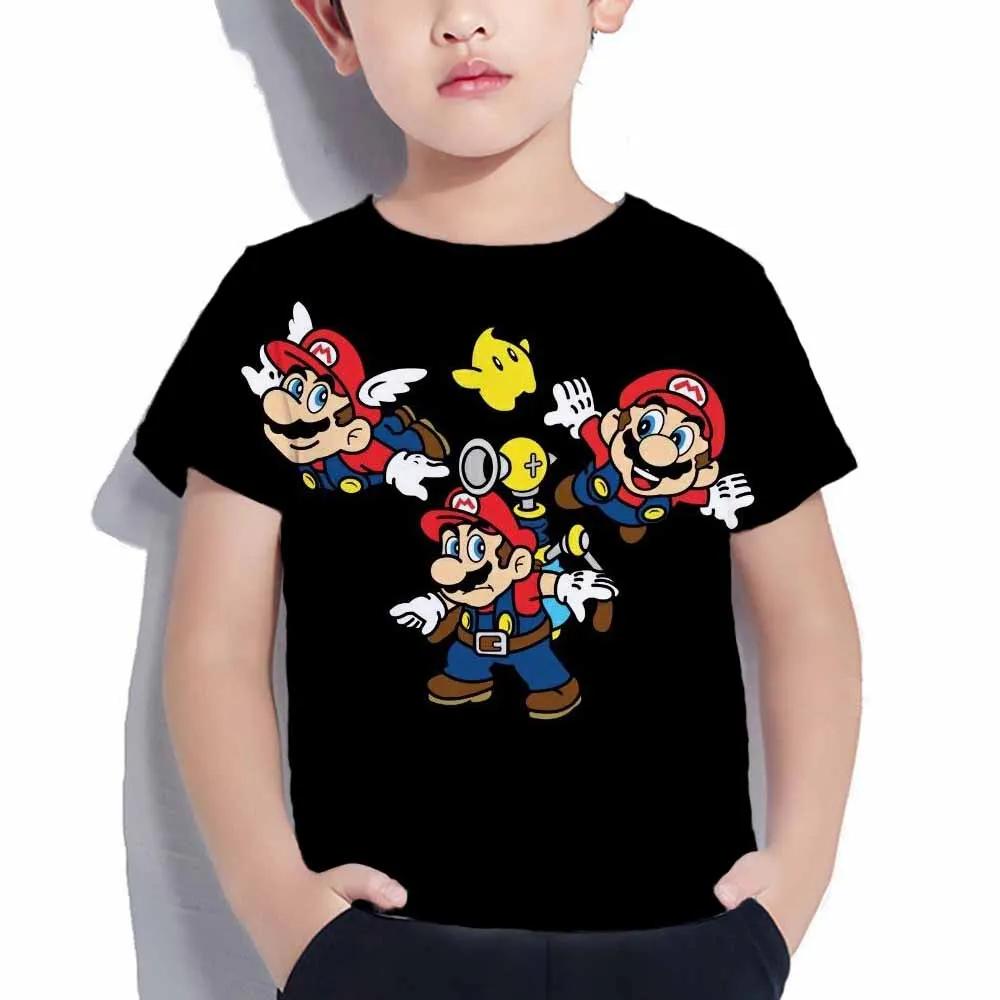 

Модний дитячий топ-футболка з Маріо 2025 Гра 3D-принт Футболка Смішна анімація Короткий рукав Дитячий одяг для хлопчиків Одяг для маленьких дівчаток 130