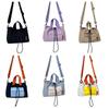 Cloth Nylon Crossbody Bag Contrast Color Drawstring Bucket Bag Fashion Shoulder Pouch  Students