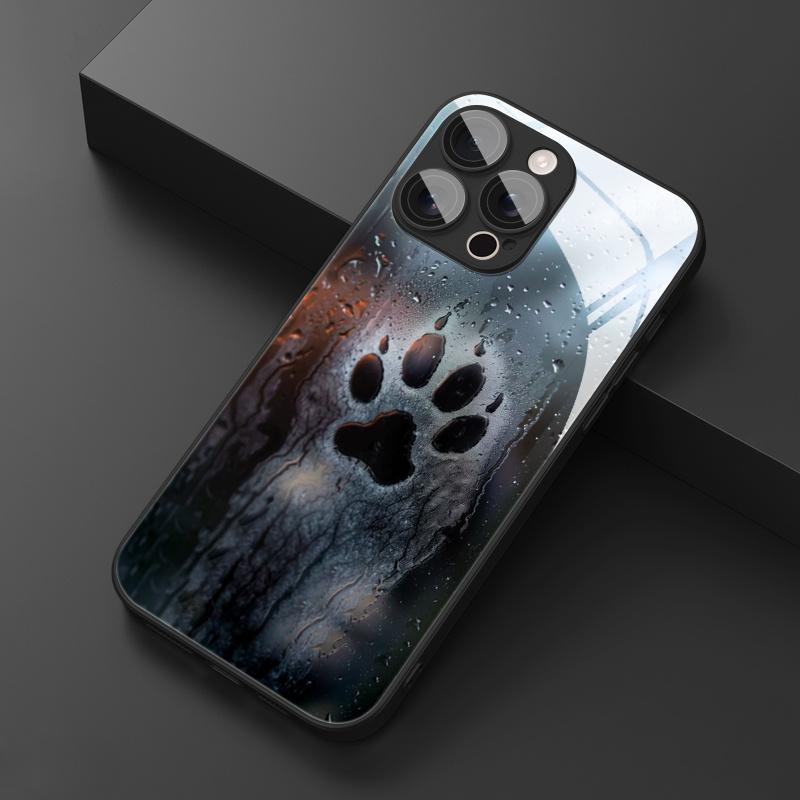 Water droplet dog footprint phone case suitable for iPhone 17 16 15 14 13 12 11 Pro/Max/Plus anti drop and shockproof back cover