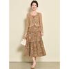 French Style Hollow-out Floral Layered Two-piece Dress Set