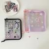 Clear Photo Album Case With Zippered Closures PVC Binder 6 Rings Cover For Kpop Fan Small Card Organization Protectors