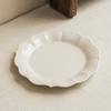 Minimalist French Plate Delicate Petal Plate Household Ceramic Large Plate Tableware Vegetable Plate Restaurant Dessert Plate
