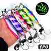 Feathered Assist Hooks Casting Jig Bait Reflective Fish Pattern Bionic Fish Lure Boat Fishing
