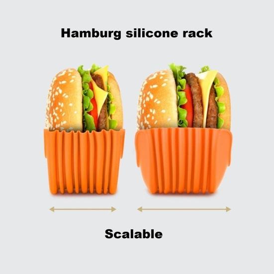 1/4 szt. Silikonowy stojak, wysuwany, stały pojemnik na burgery, bezdotykowy klips do burgerów, wielokrotnego użytku, uchwyt na pudełko na burgery, bezpieczny w zmywarce, klips do kanapek klasy spożywczej