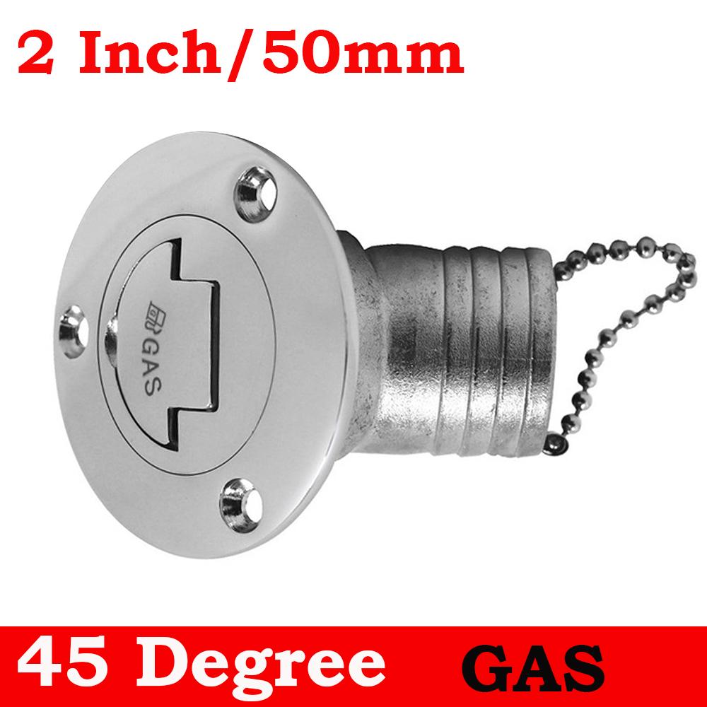 45 Degree Stainless Steel 316 Deck Filler Cap GAS DIESEL FUEL WASTE WATER 38mm 50mm Marine Boat Yacht Hardware Deck Filler