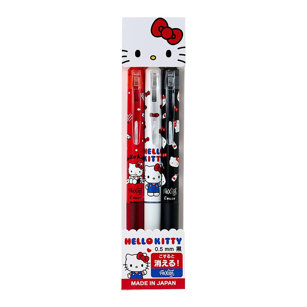 Sanrio FriXion Ball Knock Hello Kitty Polycarbonate Ball Knock 768219 (3-Pack) Diameter 0.5mm, Color Black, Type,