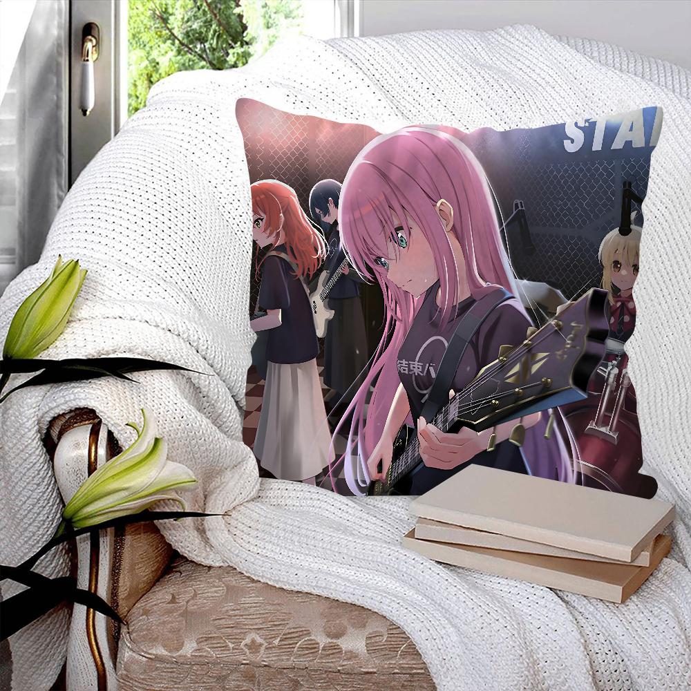 Anime Bocchi The Rock Pillow Case Square Pillow Bedroom Sofa Leisure Comfort Cushion Car Living Room Home Decoration