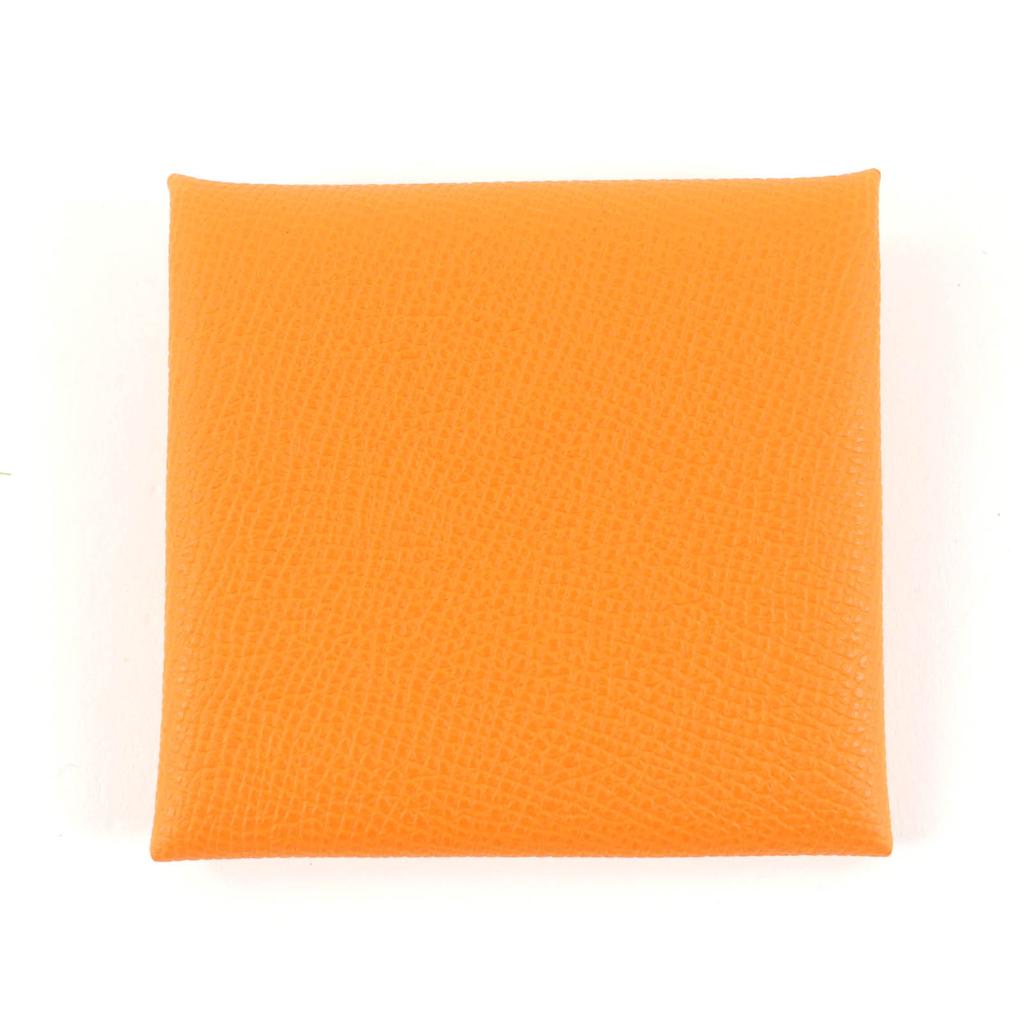 Pristine HERMES Coin case Bastia Orange Epsom Leather Women Used