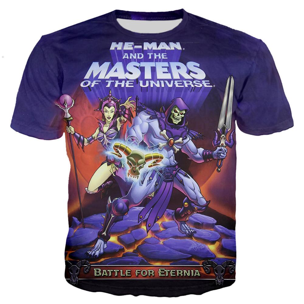 T-shirts He Man et les Maîtres de l'Univers, imprimés en 3D, style streetwear, pour hommes et femmes, surdimensionnés, pour enfants