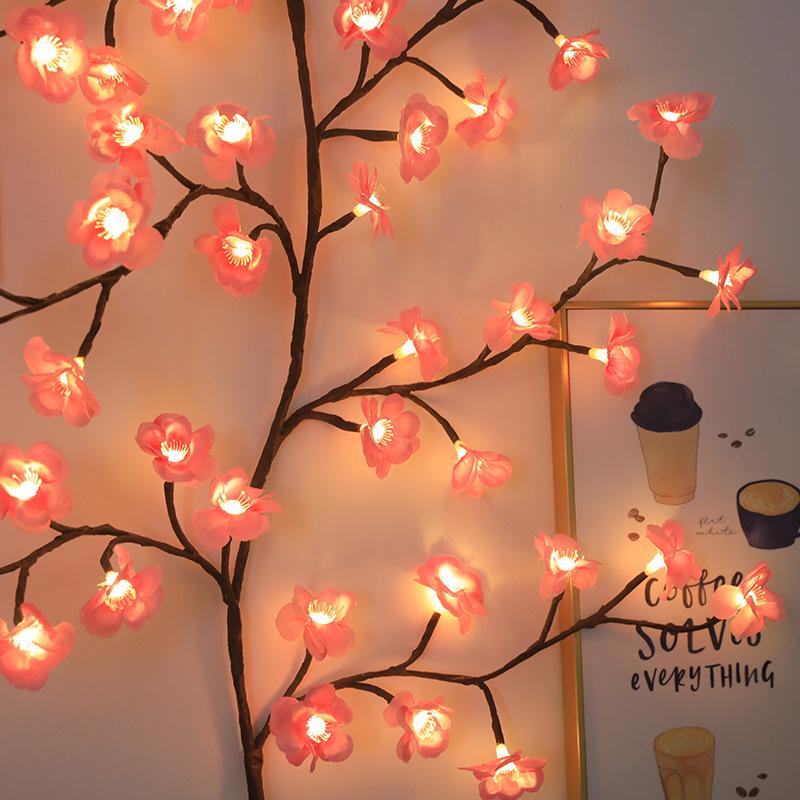 Cherry Blossom LED Rattan Branch Lights - Flexible Indoor Atmosphere Decor