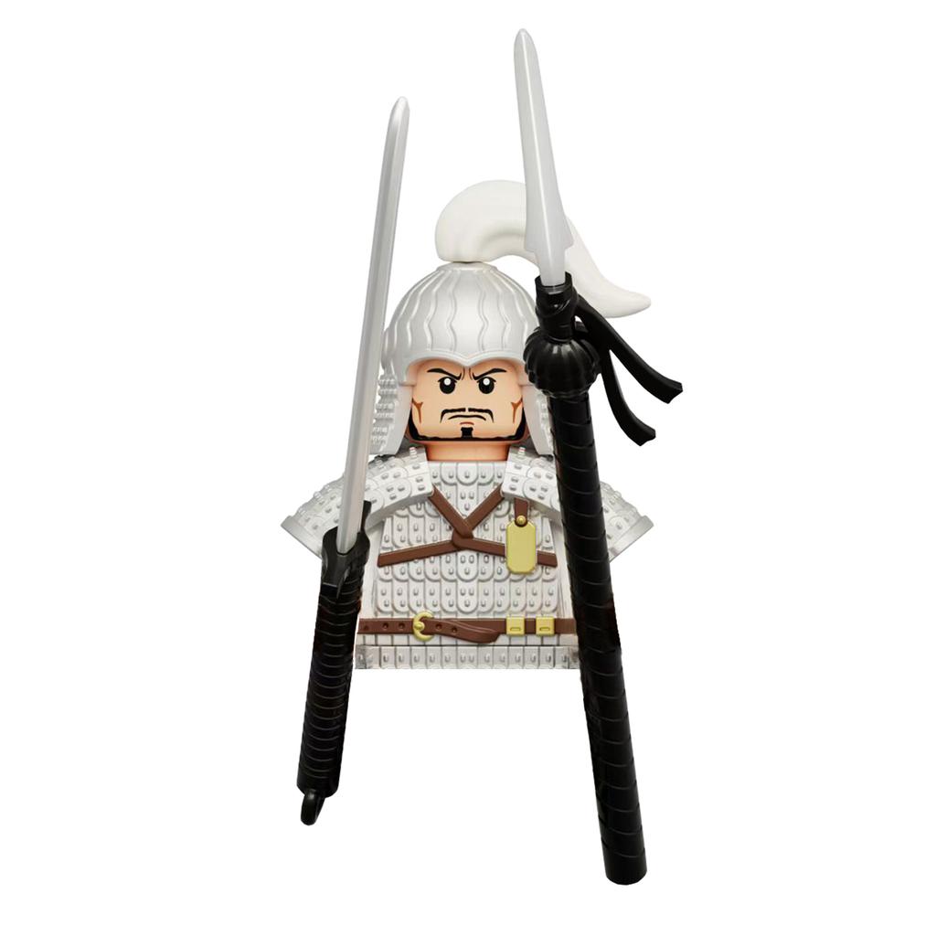 1pcs Ancient Chinese Hero Yue Fei General Military Armor Soldier Action Figures Building Block Sword Helmet DIY Brick Toy Gift