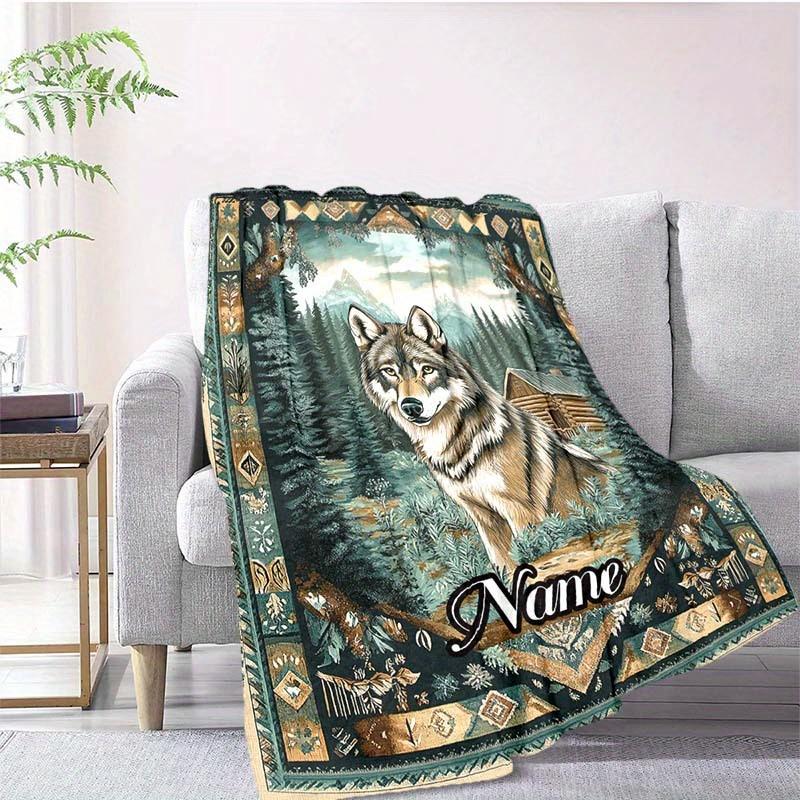 The Wolf And The Cabin Customize Your Name Blanket Warm Comfortable And Soft Blankets Are Suitable For Home Lunch Break Blanket Office Sofa Sofa Gift