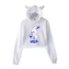 2023 Cartoon Anime Cat Ear Girls' Cropped Hoodie
