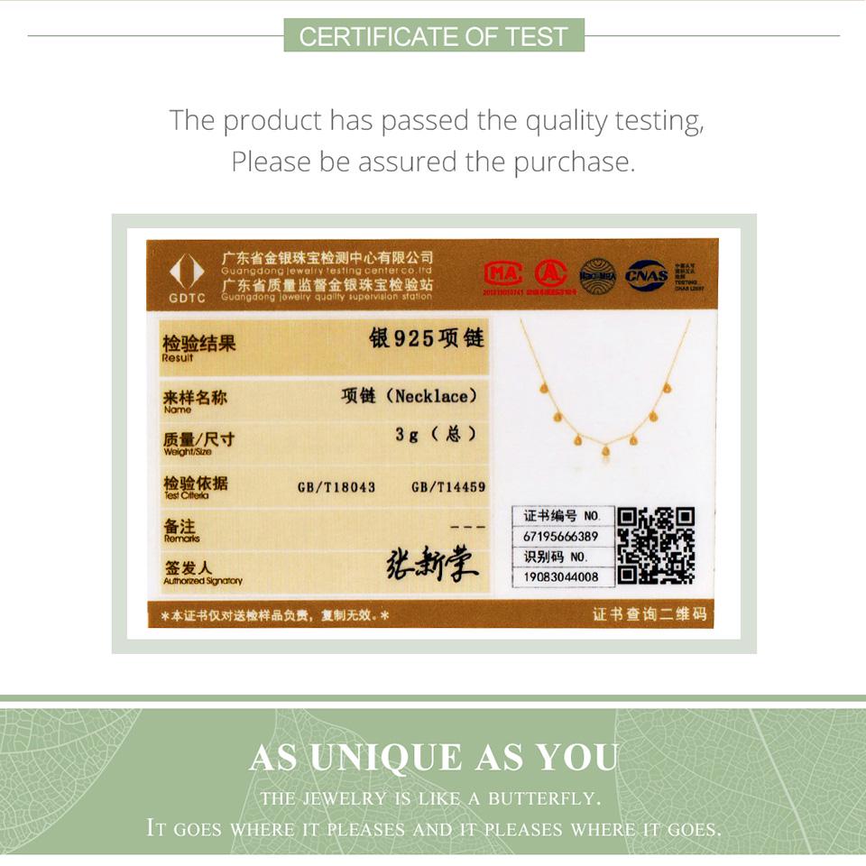 BAMOER Short Choker Necklace 925 Sterling Silver Triangle Chain Necklaces Anti-allergy Jewelry