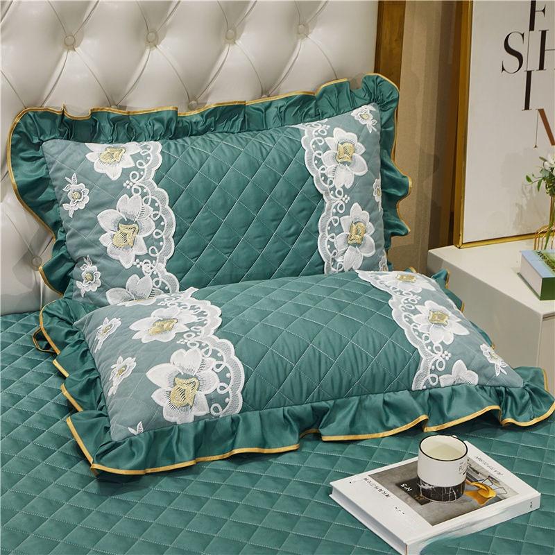 2 Pieces Modal Lace Bud Pillowcase Solid Embroidered One Pair Adult Bedroom Dormitory Pillow Case Pillow Covers
