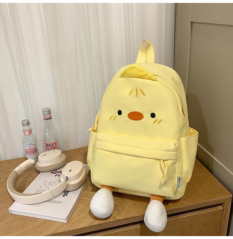 School bag high value sweet cute ins cartoon chicken school bag casual commuting versatile