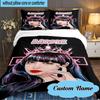 Custom Name 3PCS Kpop BP Art Compilation Bedding Set Including 1pc Duvet Cover And 2pcs Pillowcases for Bedroom, Dormitory Gift Home Decor