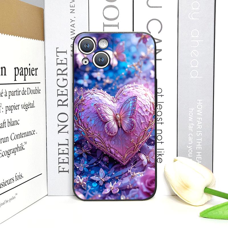 Luxury Art Butterfly Flower Pattern Phone Case for IPhone 17 16 12 11 14 Plus 13 15 Pro Max Mini X XS XR Shockproof Soft Covers