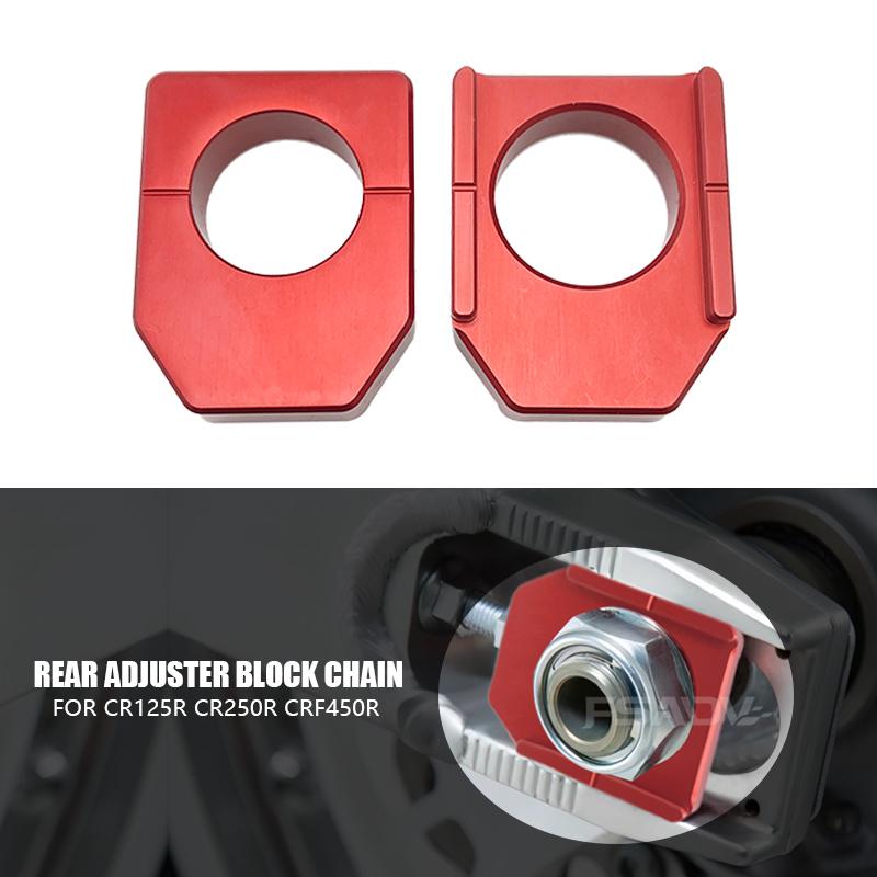 Motorcycle CNC Rear Adjuster Block Chain For HONDA CR125R CR250R CR 125 250 R CRF250R CRF250X CRF450R CRF450X CRF450RX CRF 450