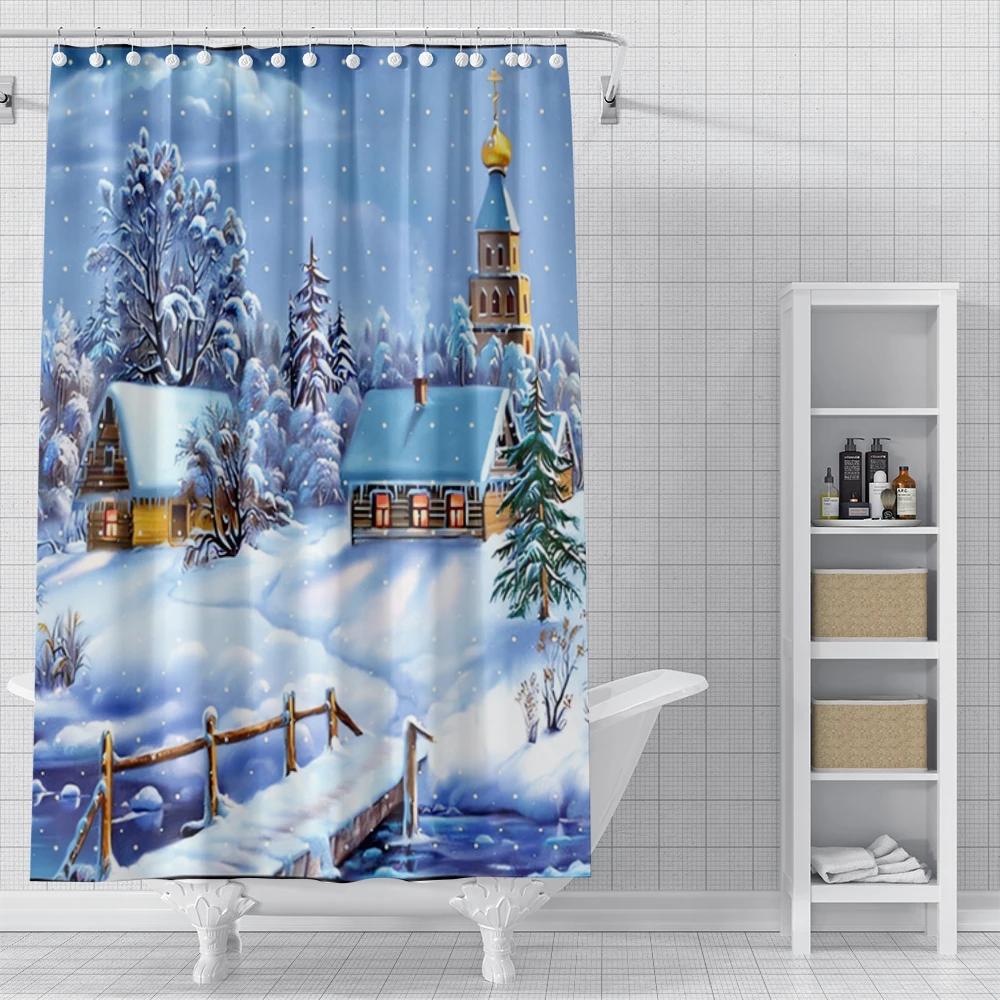 Home Shower Curtains For Bathroom Landscape Animals Waterproof Fabric Bathroom Curtains Modern Shower Curtain 180X200 240X200