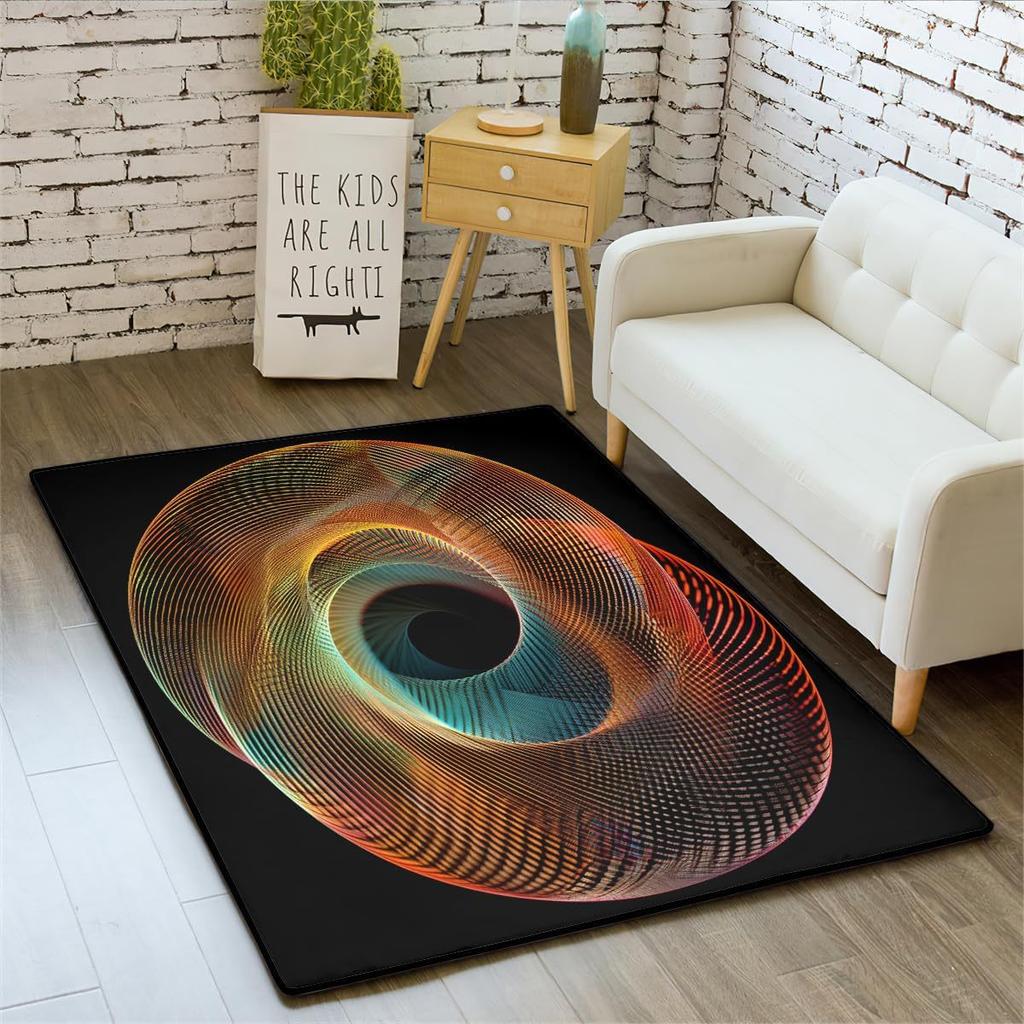 3D Optical Illusion Living Room Carpet Bedroom Living Room Anti-slip Floor Rug Soft Hallway Kitchen Floor Mats Home Decoration