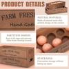 Open-Top Lid Egg Storage Box Rustic Egg Display Crates Durable Wood Egg Case  Farmhouse Use