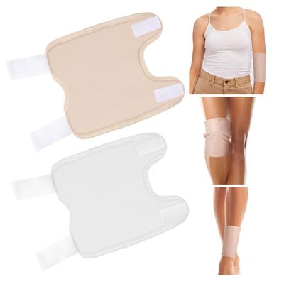 2 Stück Rizinusöl-Knieschoner, weiches Baumwollfutter, hohes elastisches Band, auslaufsicher, waschbar, Schmerzlinderung, Knie-Ellenbogen-Kompressionswickel, Schutzfolie
