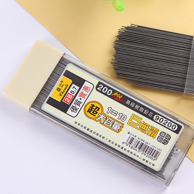 200Pcs 0.5/0.7mm Mechanical Pencil Leads 2B Pencil Rod Automatic Pencil Core Refill 12Pcs 2.0mm Core Art Sketch Drawing Supply