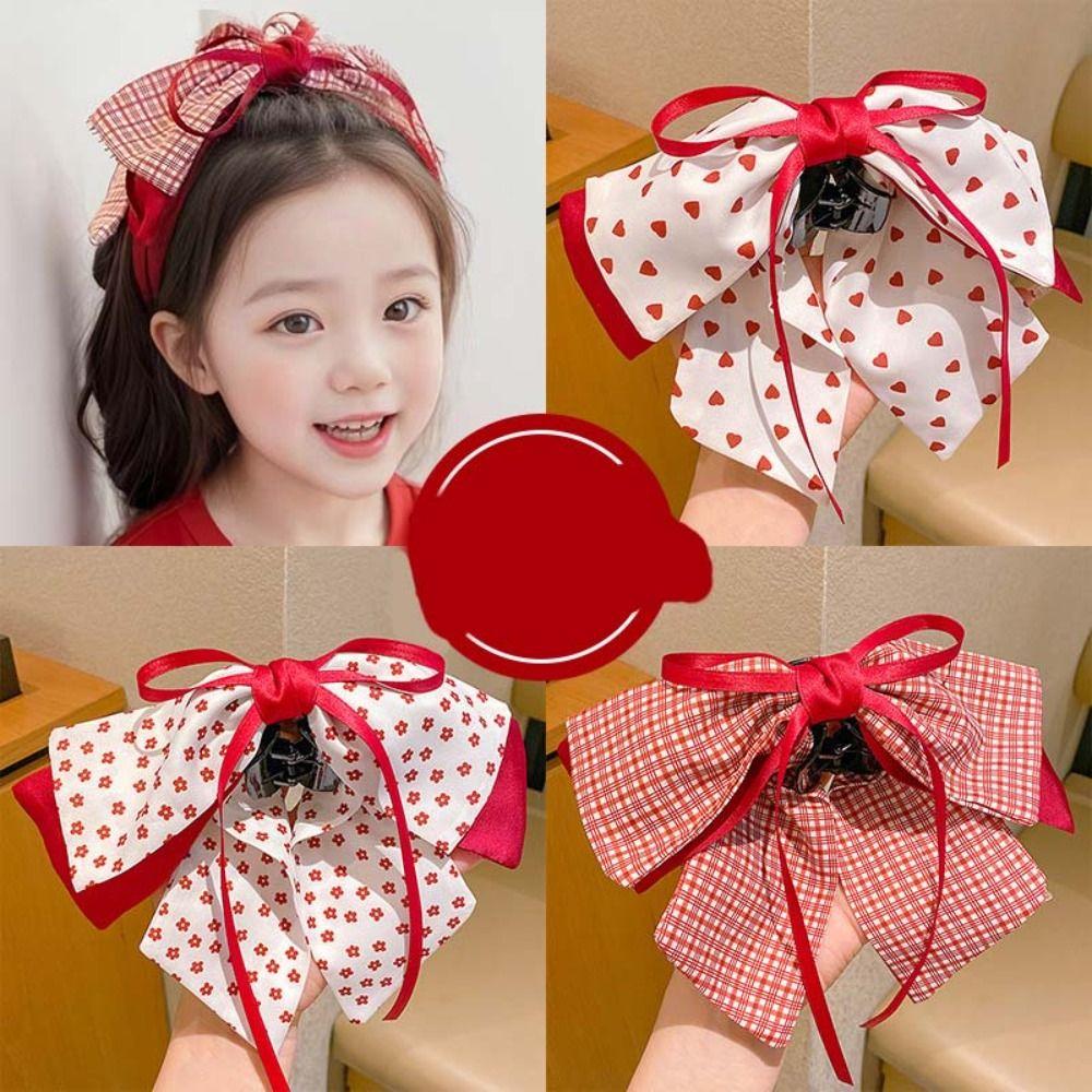 Bow Ponytail Buckle Clip Korean Style Princess Hair Claw Cute Sweet Bow Hair Clip  Girls