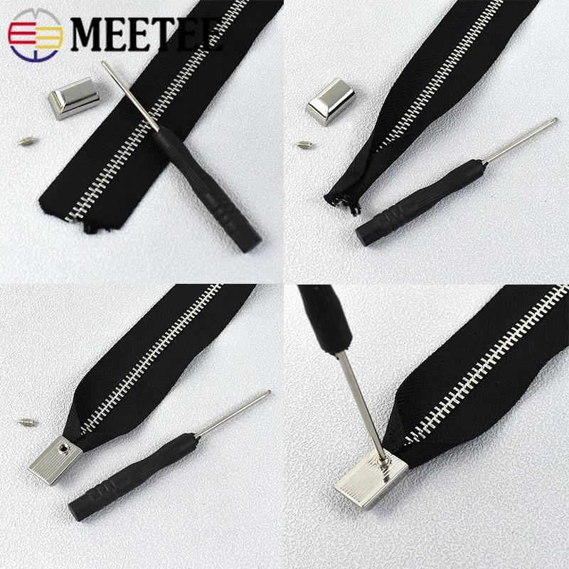 10/20/30Pcs Metal Zipper Stopper Zippers Tail Clip Zip Rope Cord Plug Head Detachable Screw Bag Clasp Sewing Hardware Accessory