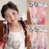 2PCS Lovely Princess Unicorn Multicolour Wig Girls Hairpins Cute Kids Headwear Gift Hair Clips Barrettes Hair Accessories