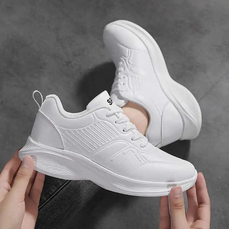 Fashion Natural Leather Flat Sole White Moccasin Casual Women's Sport Shoes Athletics Sneakers Tenya Character Tensi Tenia Krasovka