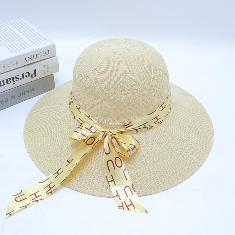 Straw Straw Hat Women's Big Eaves Beach Hat Summer Shading Sun Hat Outdoor Travel Seaside Spring and Autumn Versatile